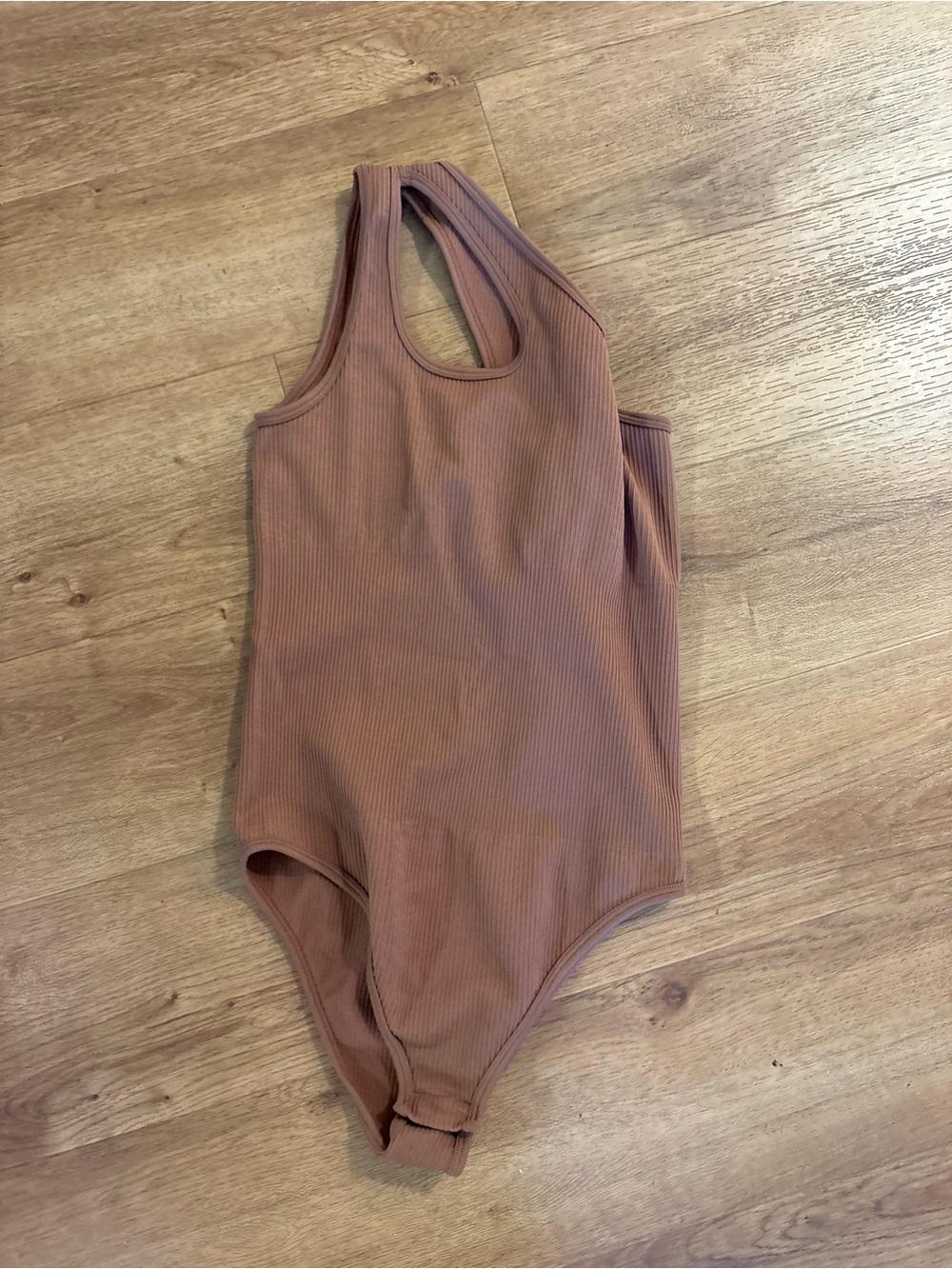 Women’s Ribbed One-Piece bodysuit in Dusty Rose - Unbranded